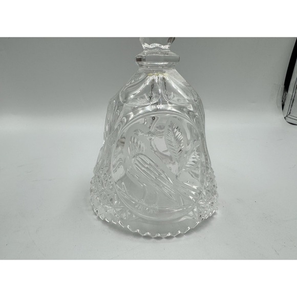 Hofbauer Byrdes Bell German Lead Crystal Frosted 8in "BIRD ON A LIMB" Vintage - Picture 3 of 11